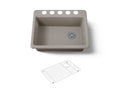 KOHLER K-8668-5UA1-TRF Riverby 27" Undermount Single-Bowl Kitchen Sink - Truffle