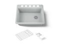 KOHLER K-8668-5UA2-95 Riverby 27" Undermount Single-Bowl Workstation Kitchen Sink - Ice Grey