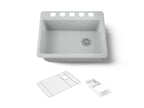 KOHLER K-8668-5UA2-95 Riverby 27" Undermount Single-Bowl Workstation Kitchen Sink - Ice Grey