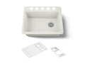KOHLER K-8668-5UA2-96 Riverby 27" Undermount Single-Bowl Workstation Kitchen Sink - Biscuit