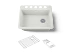 KOHLER K-8668-5UA2-NY Riverby 27" Undermount Single-Bowl Workstation Kitchen Sink - Dune