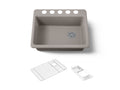 KOHLER K-8668-5UA2-TRF Riverby 27" Undermount Single-Bowl Workstation Kitchen Sink - Truffle