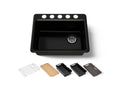 KOHLER K-8668-5UPC-7 Riverby 27" Undermount Single-Bowl Workstation Kitchen Sink - Black Black