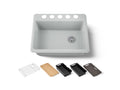 KOHLER K-8668-5UPC-95 Riverby 27" Undermount Single-Bowl Workstation Kitchen Sink - Ice Grey