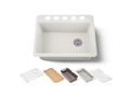 KOHLER K-8668-5UPC-96 Riverby 27" Undermount Single-Bowl Workstation Kitchen Sink - Biscuit