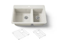 KOHLER K-8669-1A1-96 Riverby 33" Top-Mount Double-Bowl Kitchen Sink - Biscuit