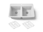KOHLER K-8679-1A1-0 Riverby 33" Top-Mount Double-Bowl Kitchen Sink - White