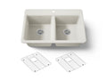 KOHLER K-8679-1A1-96 Riverby 33" Top-Mount Double-Bowl Kitchen Sink - Biscuit