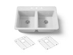 KOHLER K-8679-3A1-0 Riverby 33" Top-Mount Double-Bowl Kitchen Sink - White