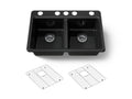 KOHLER K-8679-5UA1-7 Riverby 33" Undermount Double-Bowl Kitchen Sink - Black Black