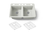 KOHLER K-8679-5UA1-NY Riverby 33" Undermount Double-Bowl Kitchen Sink - Dune