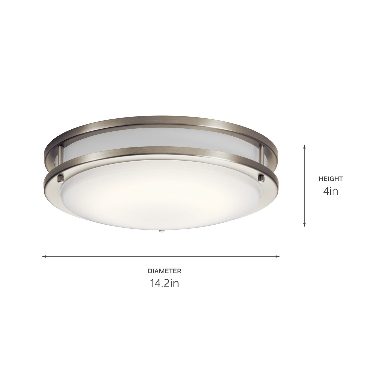 KICHLER 10769NILED Avon 14" LED Flush Mount with Acrylic in Brushed Nickel