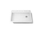 KOHLER K-8689-4-0 Riverby 33" Top-Mount Single-Bowl Kitchen Sink - White