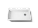 KOHLER K-8689-5U-0 Riverby 33" Undermount Single-Bowl Kitchen Sink - White