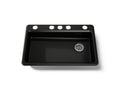 KOHLER K-8689-5U-7 Riverby 33" Undermount Single-Bowl Kitchen Sink - Black Black