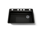 KOHLER K-8689-5U-7 Riverby 33" Undermount Single-Bowl Kitchen Sink - Black Black