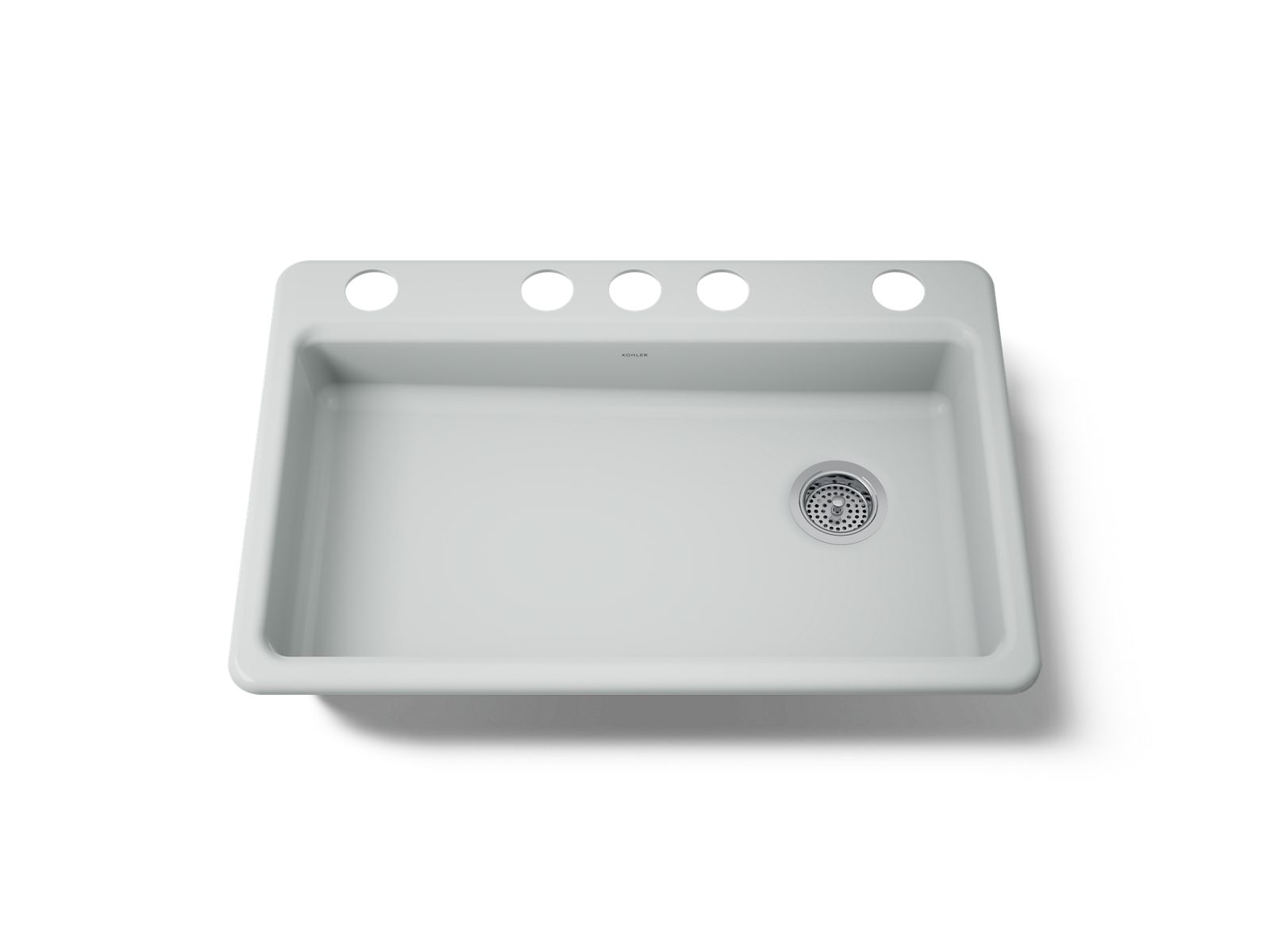 KOHLER K-8689-5U-95 Riverby 33" Undermount Single-Bowl Kitchen Sink - Ice Grey
