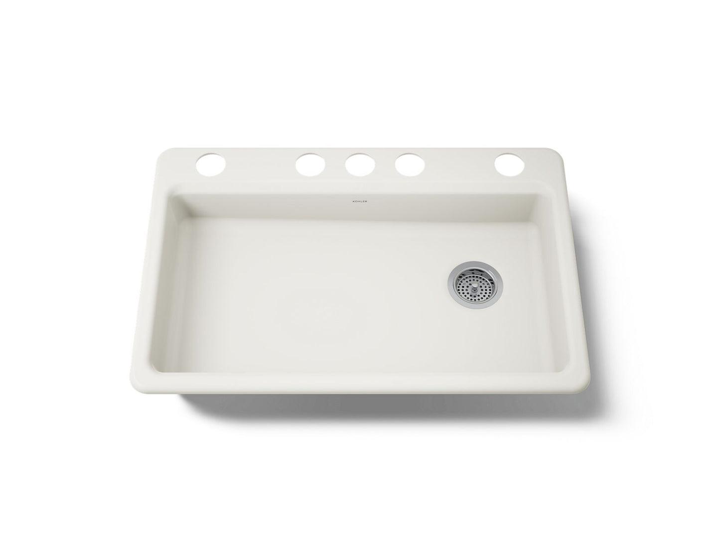 KOHLER K-8689-5U-96 Riverby 33" undermount single-bowl kitchen sink - Biscuit