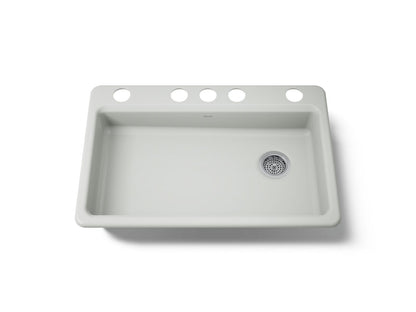 KOHLER K-8689-5U-FF Riverby 33" undermount single-bowl kitchen sink - Sea Salt