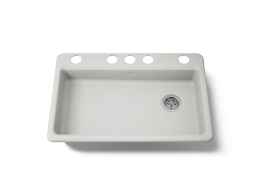 KOHLER K-8689-5U-FF Riverby 33" undermount single-bowl kitchen sink - Sea Salt