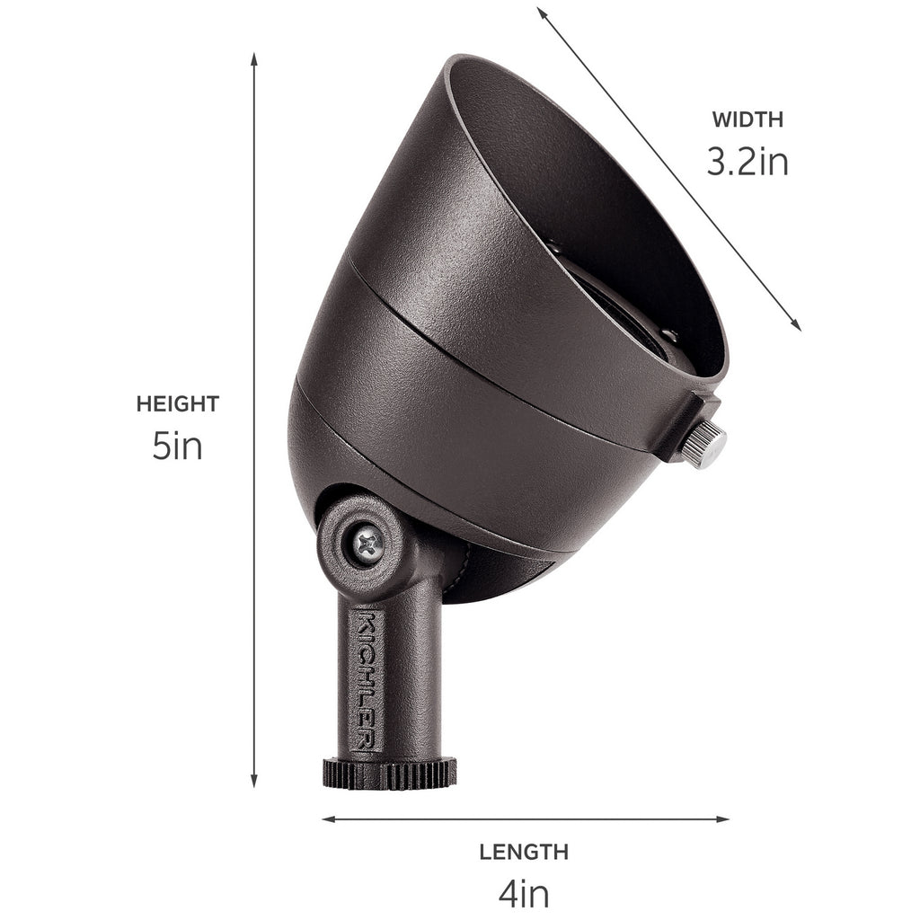 KICHLER 16156BKT30 3000K 500 Lumen 10 Degree Spot Textured Black