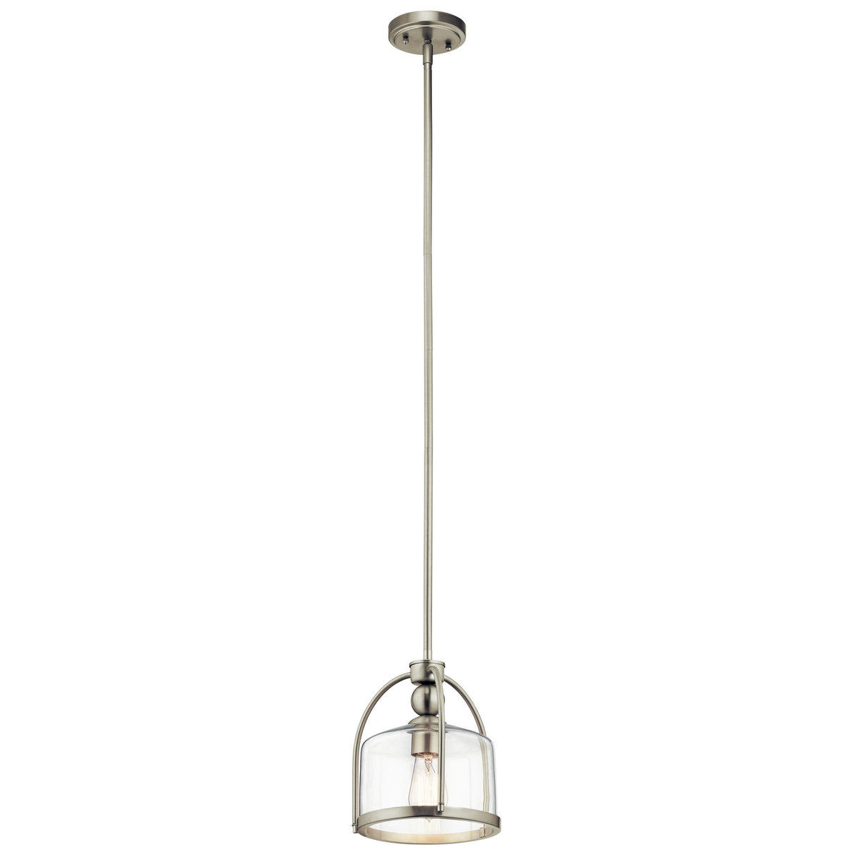 KICHLER 42798NI 9.5" 1 Light Mini Pendant Brushed Nickel