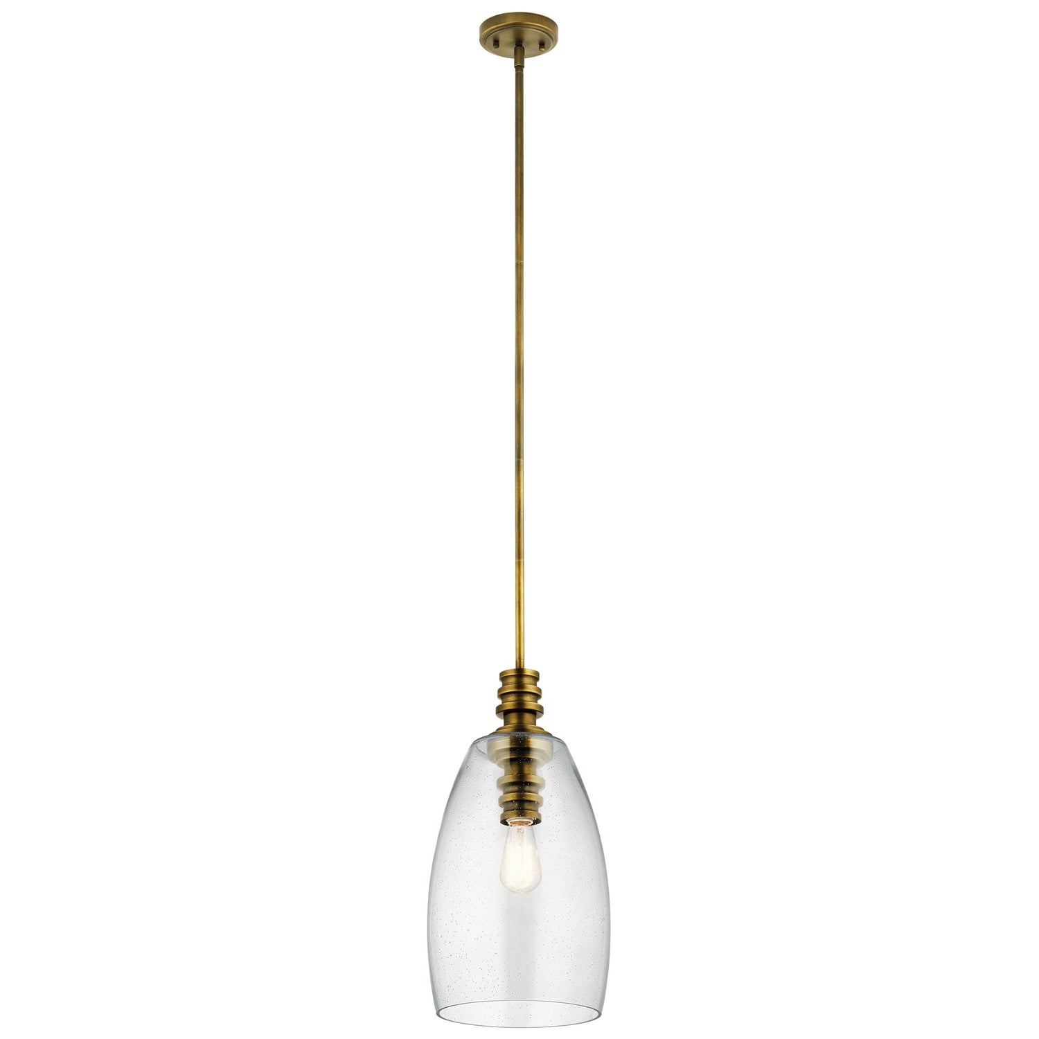 KICHLER 43090NBR Lakum 1 Light Pendant Natural Brass