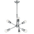 KICHLER 43095CH Armstrong 27.75" 6 Light Chandelier In Chrome