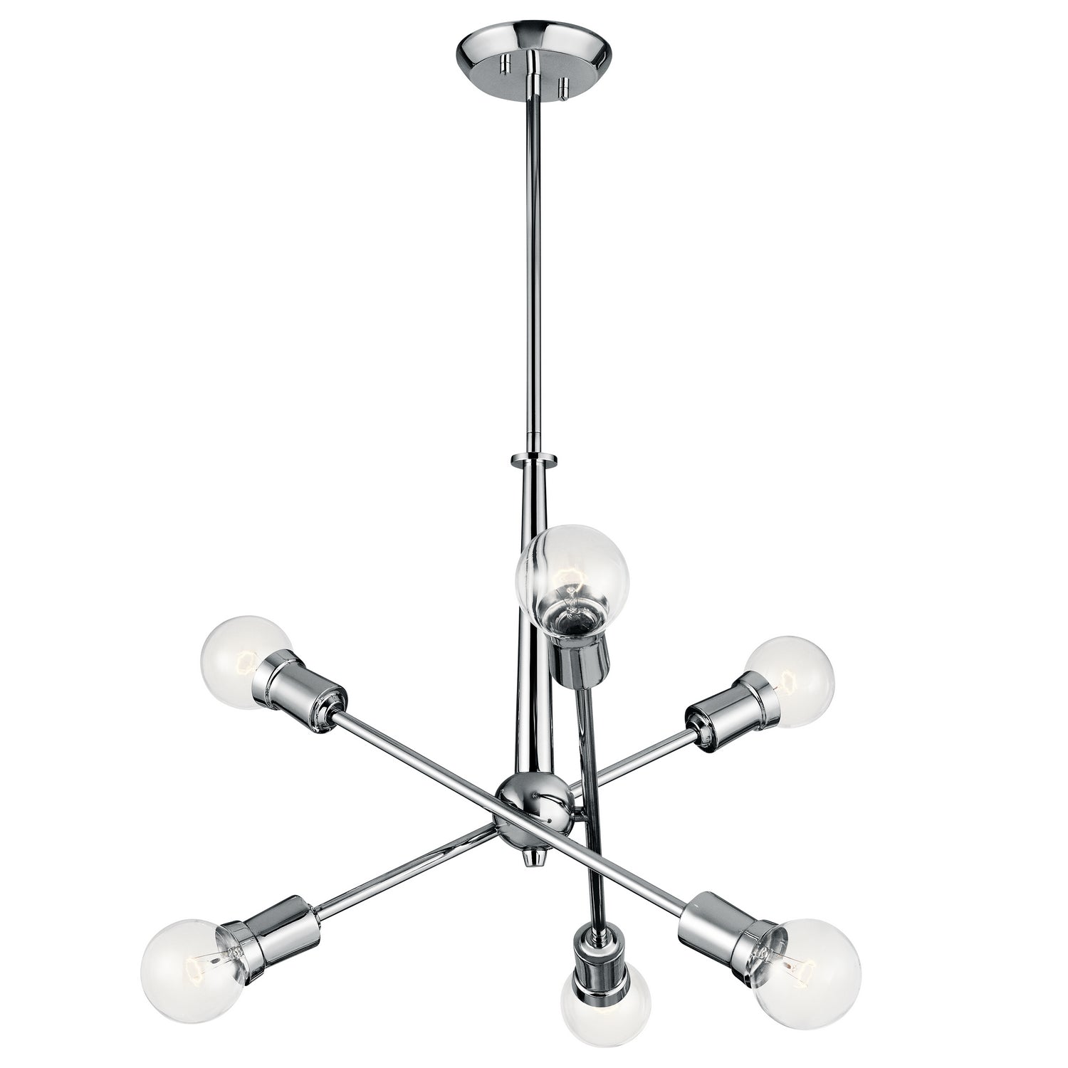 KICHLER 43095CH Armstrong 27.75" 6 Light Chandelier In Chrome