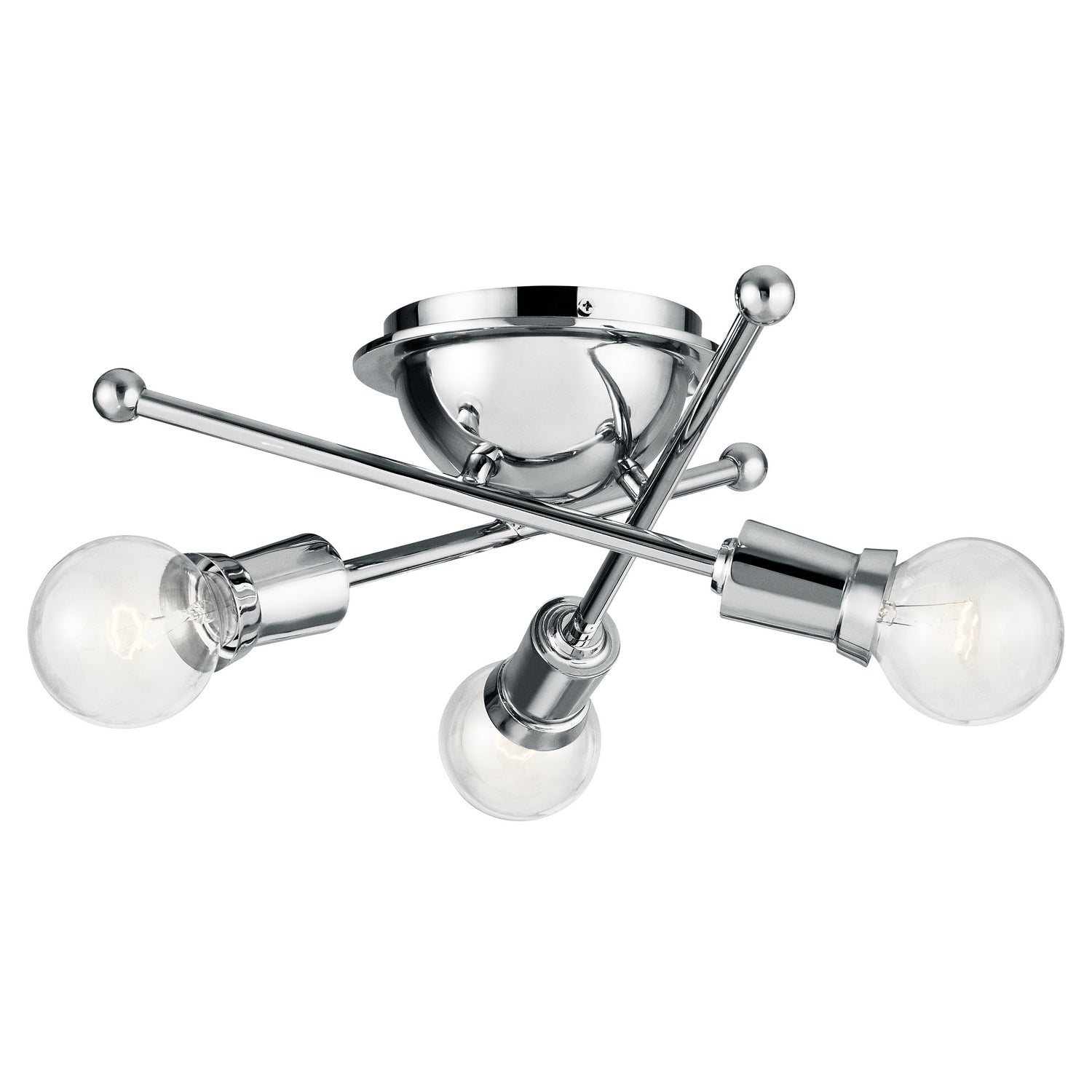 KICHLER 43196CH Armstrong 3 Light Flush Mount Chrome