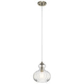 KICHLER 43956NI Riviera 10.25" 1 Light Pendant With Clear Ribbed Glass In Brushed Nickel