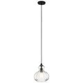 KICHLER 43956OZ Riviera 10.25" 1 Light Pendant With Clear Ribbed Glass In Olde Bronze
