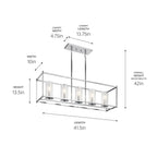 KICHLER 43995CH Crosby 13.75" 5 Light Linear Chandelier With Clear Glass Chrome