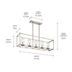 KICHLER 43995NI Crosby 13.75" 5 Light Linear Chandelier With Clear Glass Brushed Nickel
