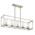 KICHLER 43995NI Crosby 13.75" 5 Light Linear Chandelier With Clear Glass Brushed Nickel