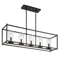 KICHLER 43995OZ Crosby 13.75" 5 Light Linear Chandelier With Clear Glass Olde Bronze