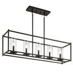 KICHLER 43995OZ Crosby 13.75" 5 Light Linear Chandelier With Clear Glass Olde Bronze