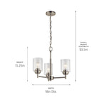 KICHLER 44029NI Winslow 15.25" 3 Light Mini Chandelier With Clear Seeded Glass In Brushed Nickel