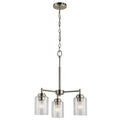 KICHLER 44029NI Winslow 15.25" 3 Light Mini Chandelier With Clear Seeded Glass In Brushed Nickel