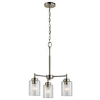 KICHLER 44029NI Winslow 15.25" 3 Light Mini Chandelier With Clear Seeded Glass In Brushed Nickel