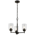 KICHLER 44029OZ Winslow 15.25" 3 Light Mini Chandelier With Clear Seeded Glass In Olde Bronze