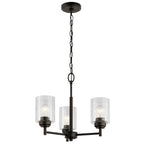 KICHLER 44029OZ Winslow 15.25" 3 Light Mini Chandelier With Clear Seeded Glass In Olde Bronze