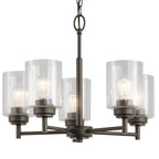 KICHLER 44030OZ Winslow 19.75" 5 Light Chandelier With Clear Seeded Glass In Olde Bronze