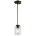KICHLER 44032OZ Winslow 7" 1 Light Mini Pendant With Clear Seeded Glass In Olde Bronze