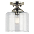 KICHLER 44033NI Winslow 8.5" 1 Light Semi Flush With Clear Seeded Glass In Brushed Nickel