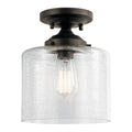 KICHLER 44033OZ Winslow 8.5" 1 Light Semi Flush With Clear Seeded Glass In Olde Bronze