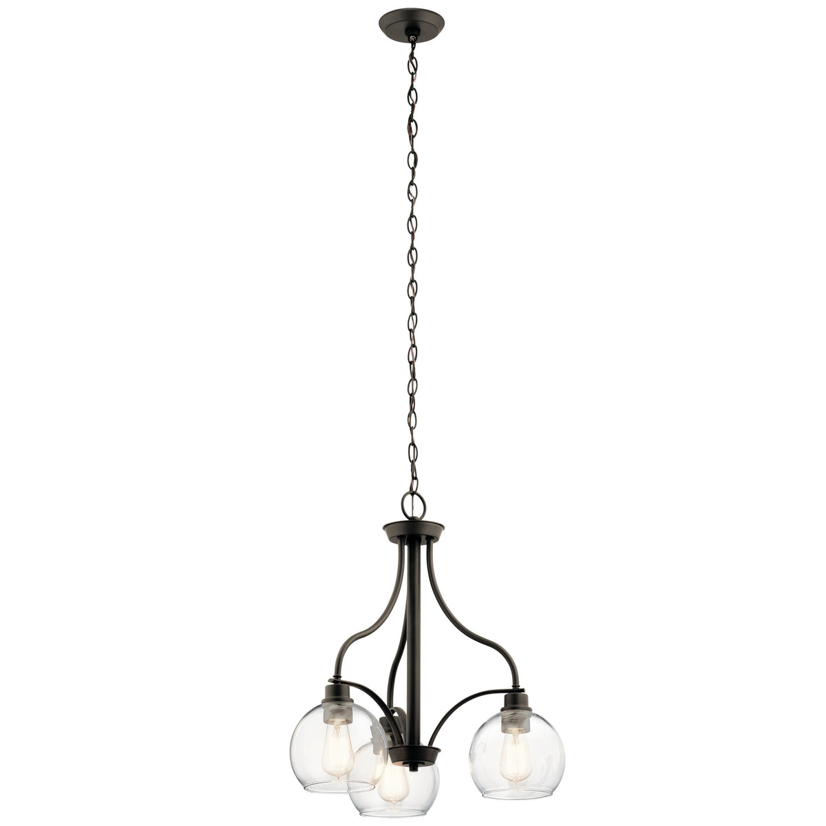 KICHLER 44063OZ Harmony Three Light Chandelier Olde Bronze