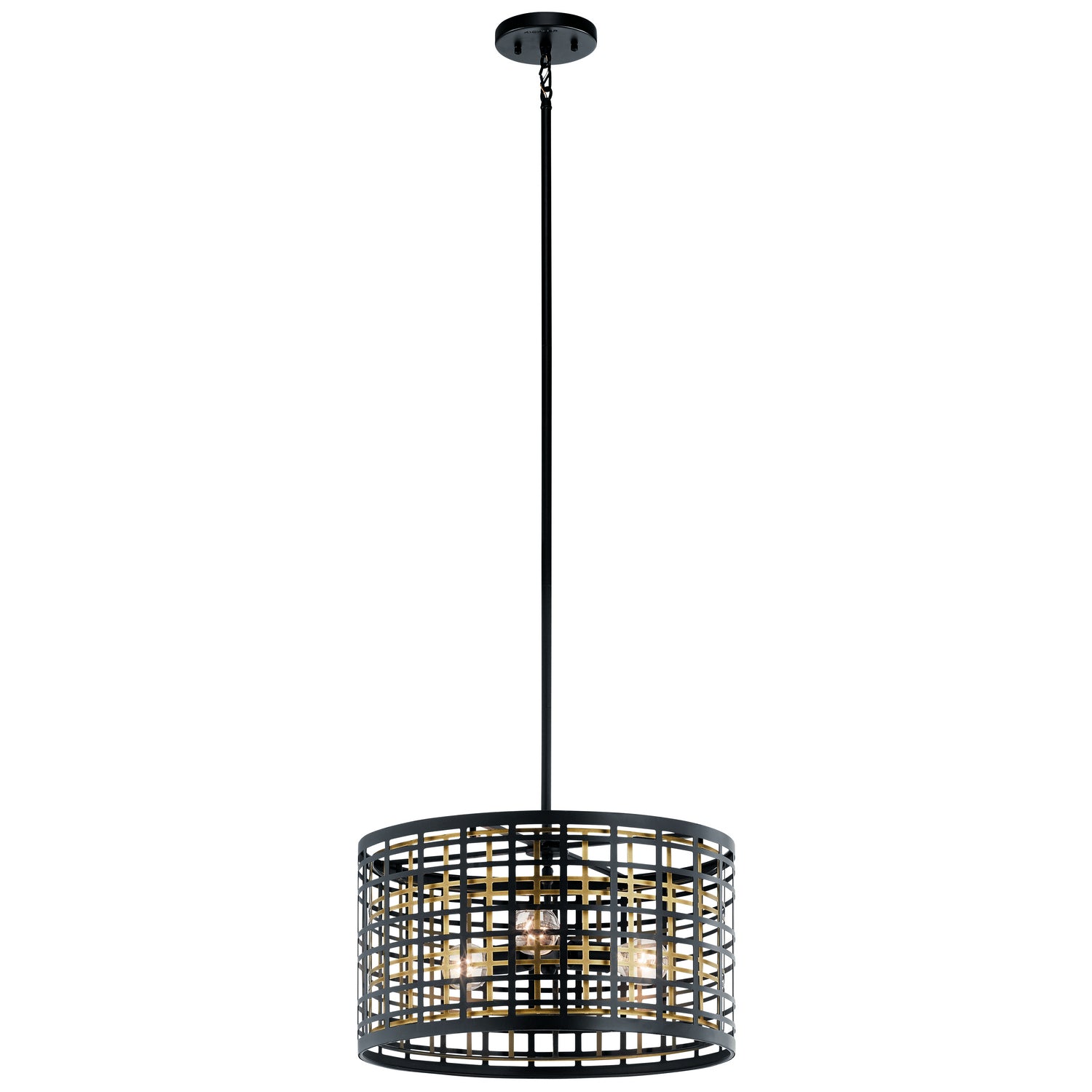 KICHLER 44075BK Aldergate 3 Light Convertible Pendant Black