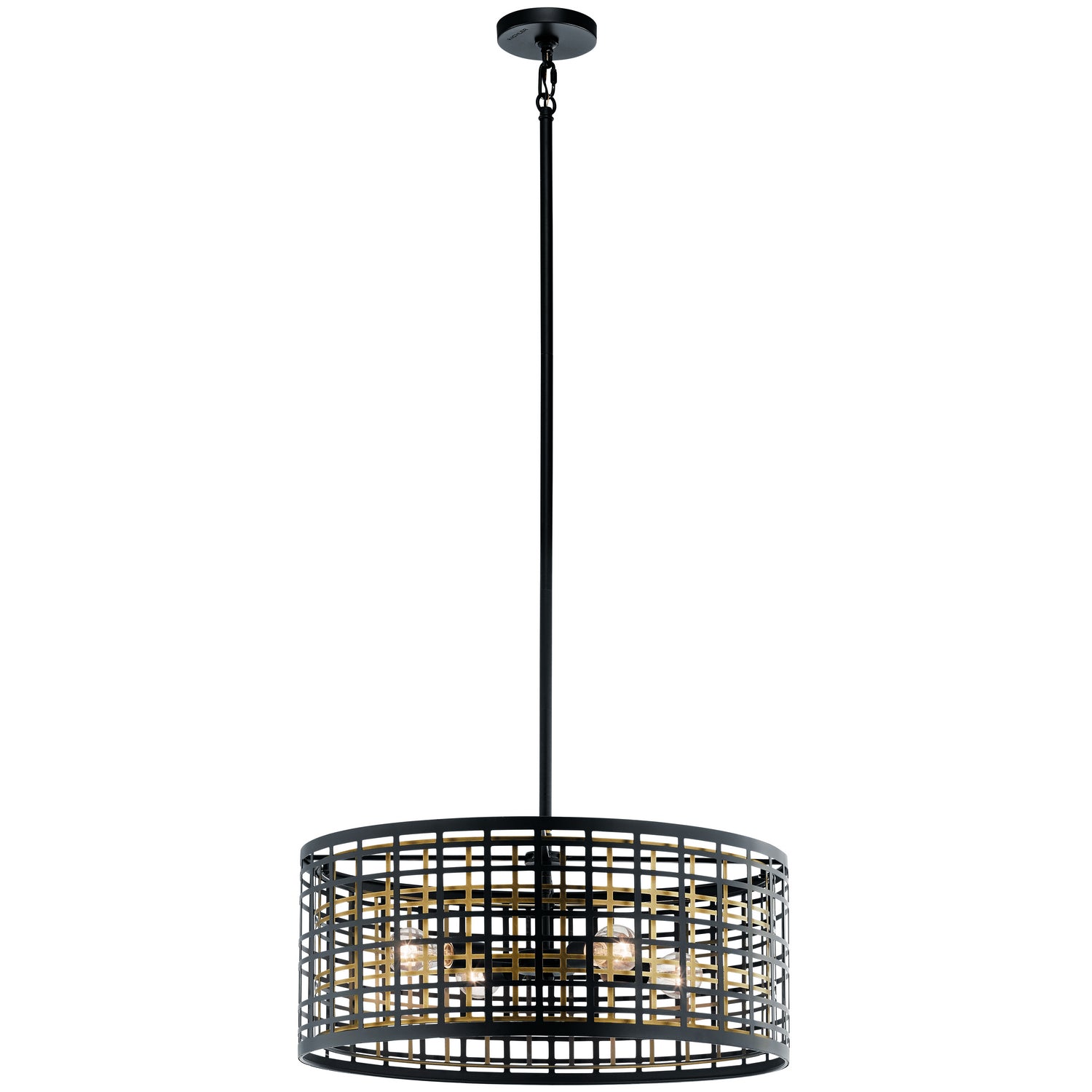 KICHLER 44076BK Aldergate 4 Light Chandelier Black