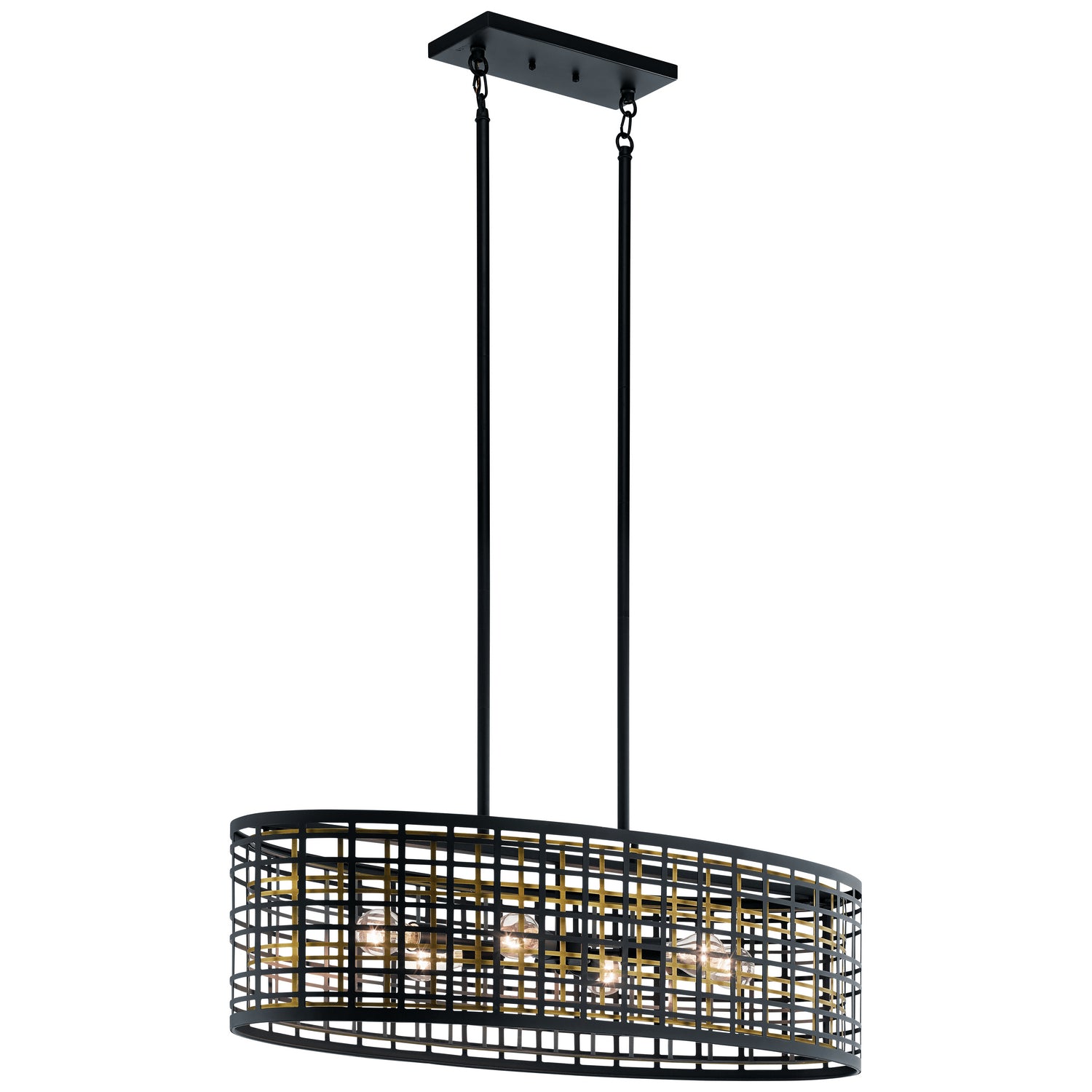 KICHLER 44077BK Aldergate 6 Light Oval Chandelier Black